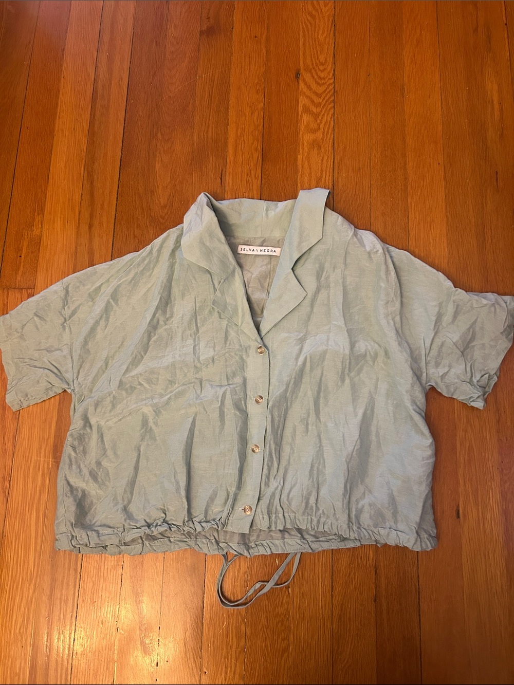 Selva negra Jalisco top aqua silk cotton sample small